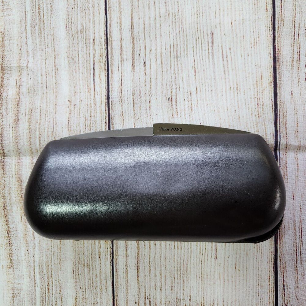 Vera Wang Brown Leather Clamshell Eyeglasses or Sunglasses Case Magnetic Closure